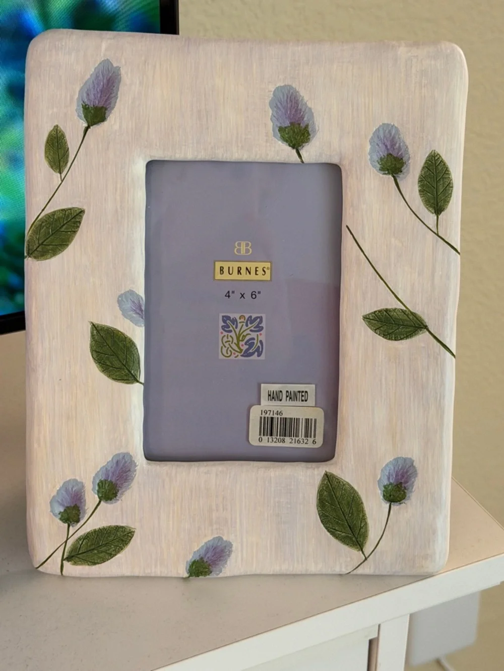 NIB~Beautiful Hand Painted Vintage Burnes Of Boston Picture Frame